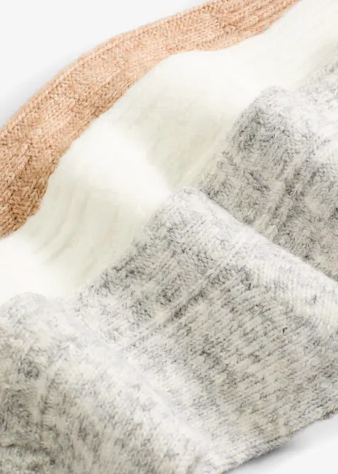 Sokker med flettem&oslash;nster (3-pack), bonprix