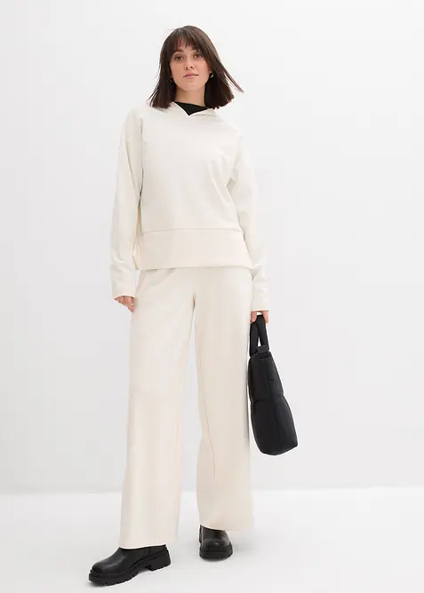 Bukse i behagelig Punto di Roma-materiale med vide ben, bonprix