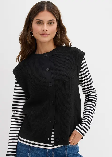 Grovstrikket vest, bonprix