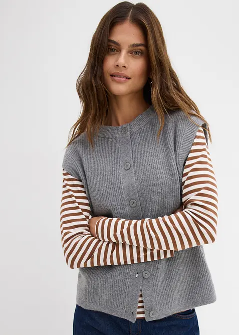 Grovstrikket vest, bonprix