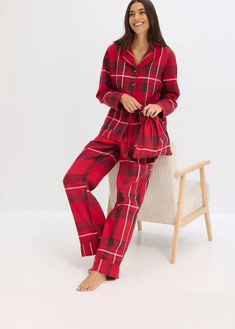 Vevd pyjamas i flanell, bonprix