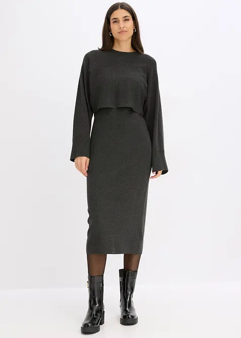 Strikket kjolesett  (2-delt sett), bonprix