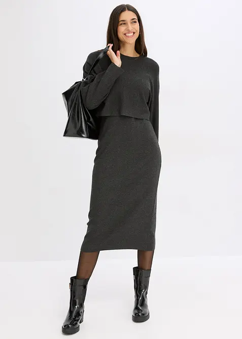 Strikket kjolesett  (2-delt sett), bonprix