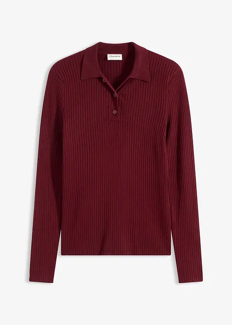 Ribbestrikket genser av viskosemiks, bonprix