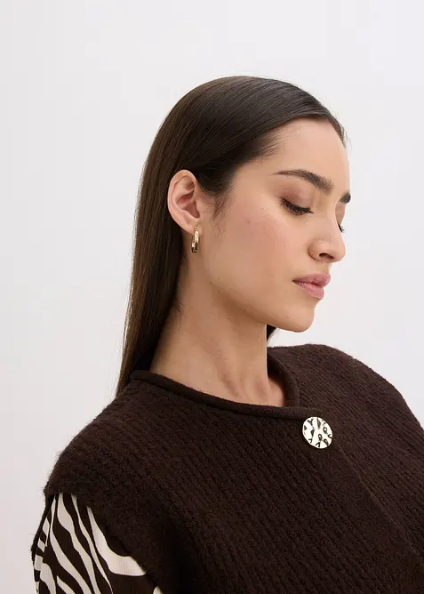 Strikket vest med dekorative knapper, bonprix