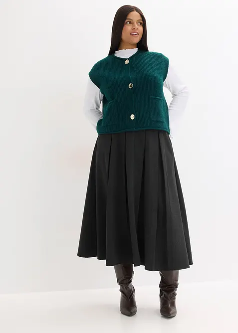 Strikket vest med dekorative knapper, bonprix