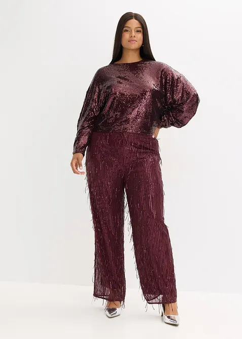 Langermet paljettopp, bonprix