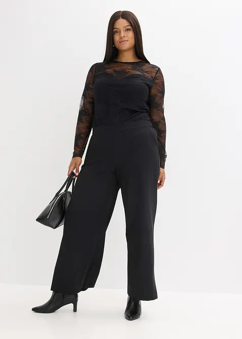 Langermet topp i fint blondemateriale, bonprix