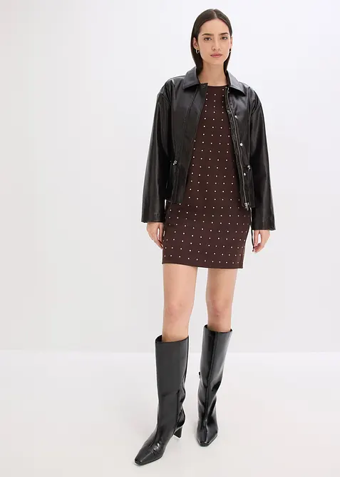 Jerseykjole med strassapplikasjon, bonprix