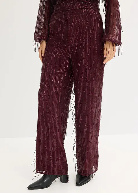 Paljettbukse med frynser, bonprix