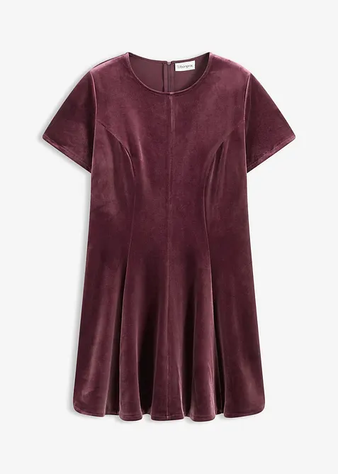 Minikjole i myk fløyel, bonprix