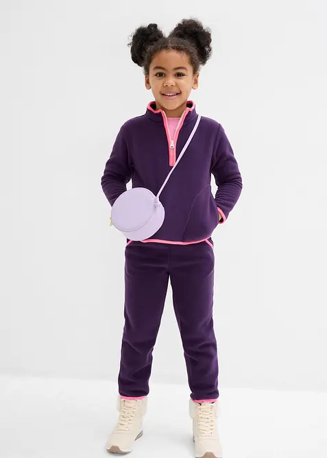 Myk fleecegenser med kontrastdetaljer, bonprix