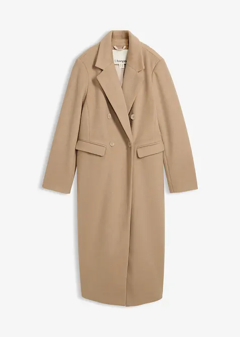 Dobbeltspent kåpe med ull-look, bonprix