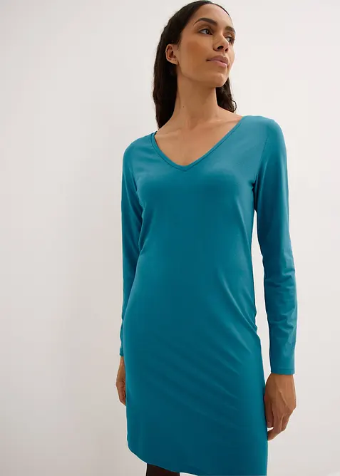 Jerseykjole med V-hals (2-pack), bonprix