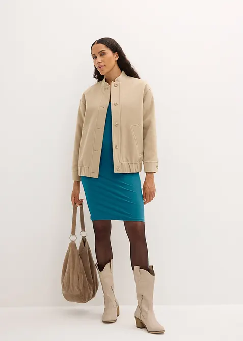 Jerseykjole med V-hals (2-pack), bonprix