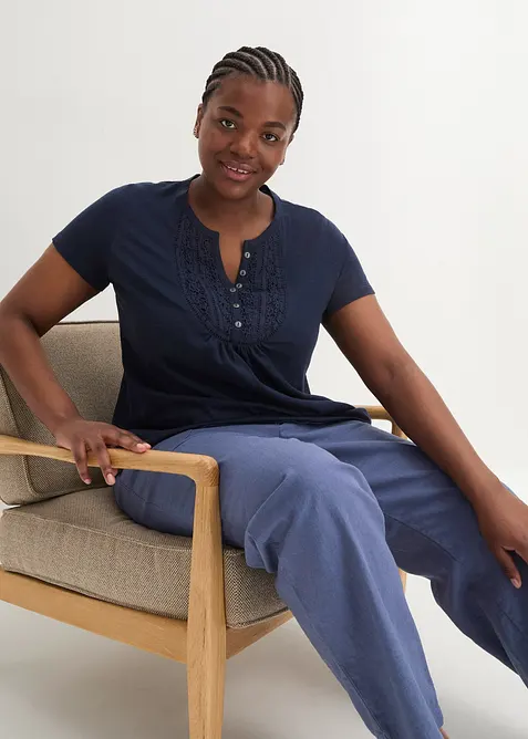 Bomullstopp i flammegarn, kort arm, bonprix