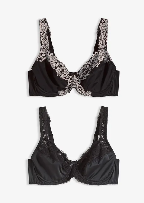 Bøyle-BH med vatterte stropper (2-pack), bonprix