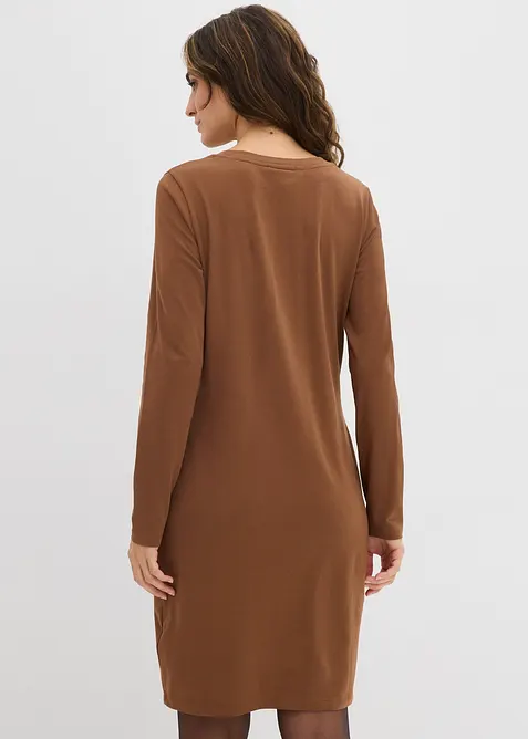 Figurnær jerseykjole i bomull med stretch (2-pack), bonprix