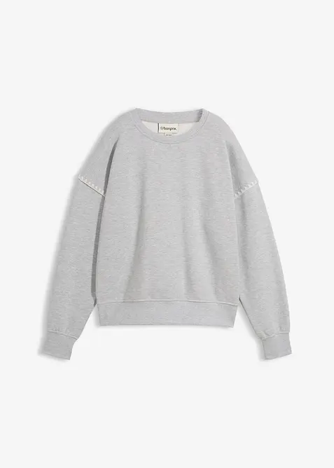 Oversized sweatshirt i bomullsmiks, bonprix