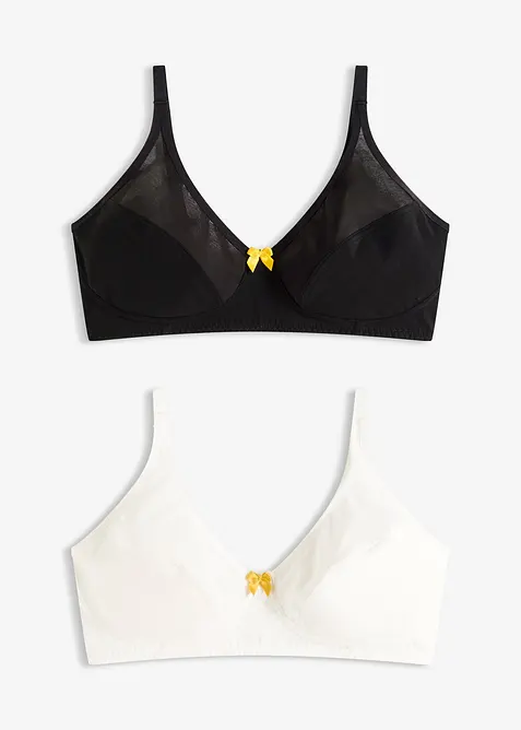 BH uten spiler med bomull (2-pack), bonprix