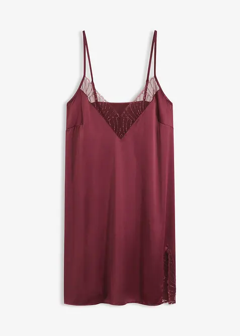 Neglisjé i sateng med nydelig broderi, bonprix