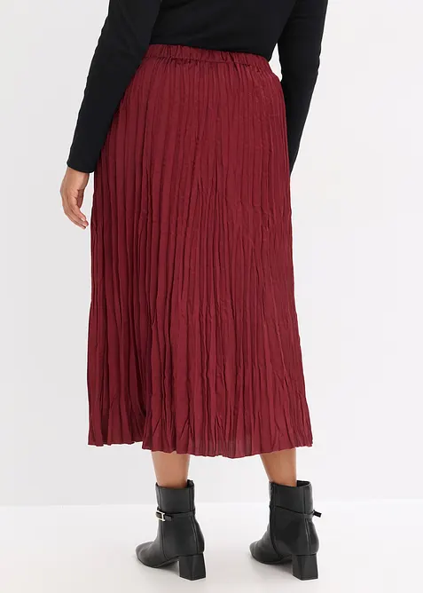 Krinklet satengskjørt, bonprix