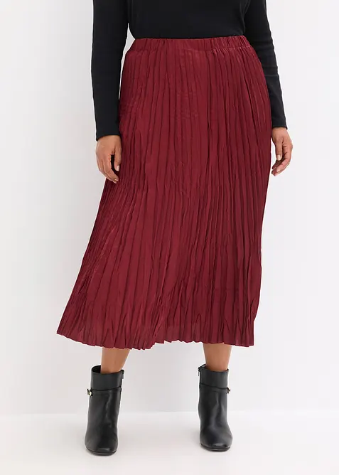 Krinklet satengskjørt, bonprix