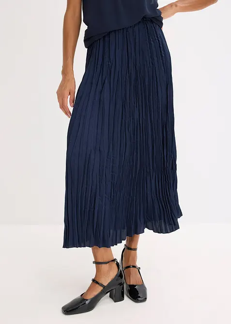 Krinklet satengskj&oslash;rt, bonprix