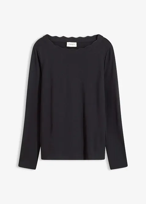 Topp i Punto di Roma-materiale med bølgekanter, bonprix