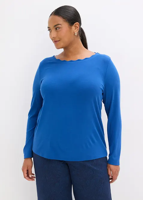 Topp i Punto di Roma-materiale med b&oslash;lgekanter, bonprix