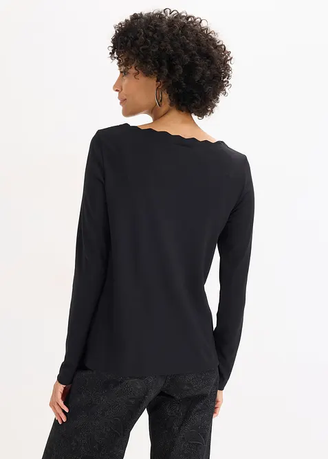 Topp i Punto di Roma-materiale med bølgekanter, bonprix