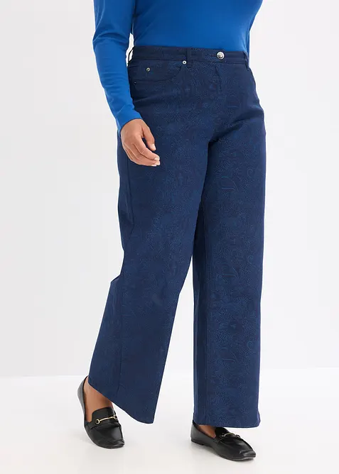 Wide Leg-bukse av bomullstretch, bonprix