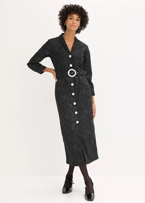 Twillkjole med belte (2-delt sett), bonprix