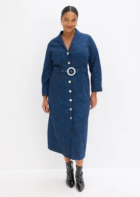 Twillkjole med belte (2-delt sett), bonprix