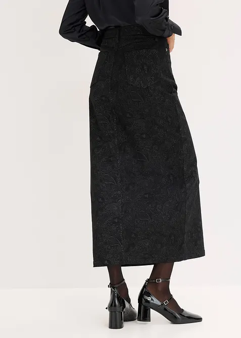 Stretchy skjørt i bomullsmateriale, bonprix