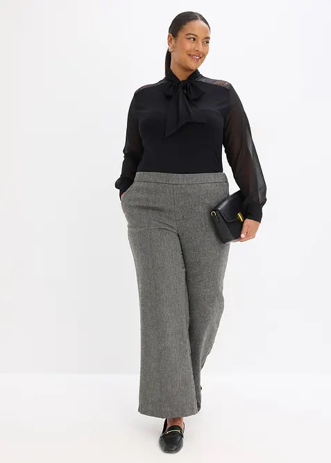 Sløyfe-topp med blonder, bonprix