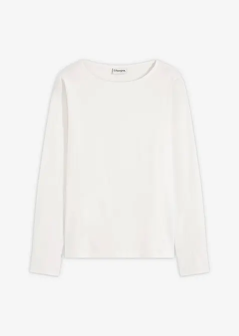 Langermet bomullstopp med ermer i poplin, bonprix