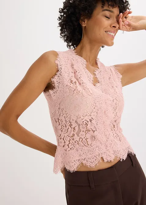 Vest i blondemateriale, bonprix