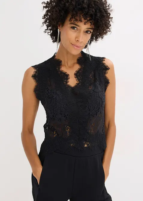 Vest i blondemateriale, bonprix