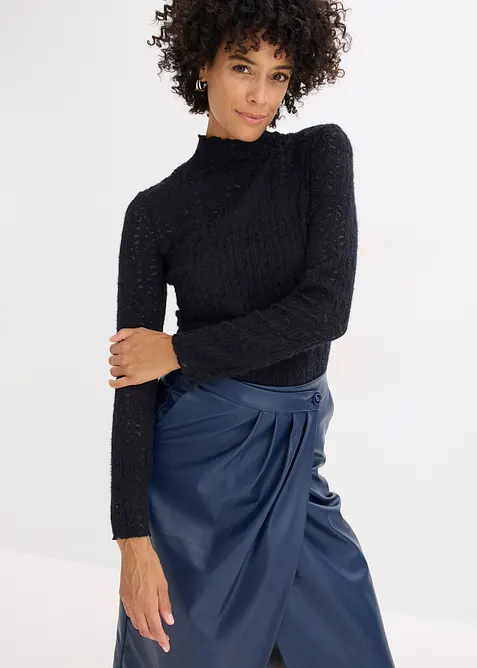 Blondetopp med h&oslash;y hals, bonprix