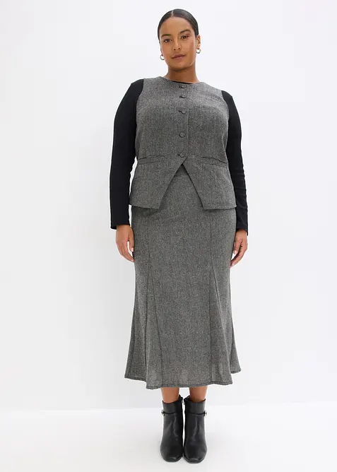 Breddesydd skjørt i tweedlook, bonprix