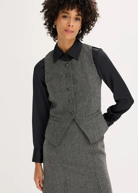 Vest i tweedstil, bonprix
