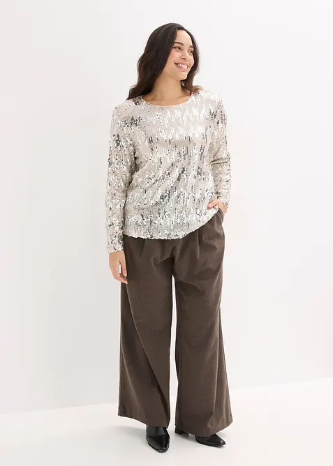 Langermet paljettopp, bonprix