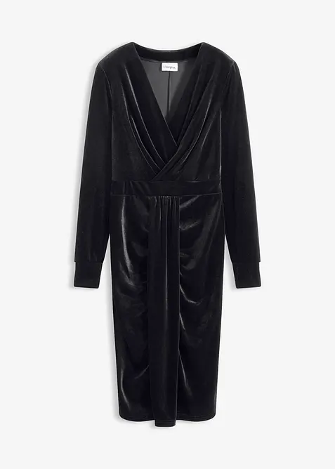 Midikjole i lett fløyel, bonprix