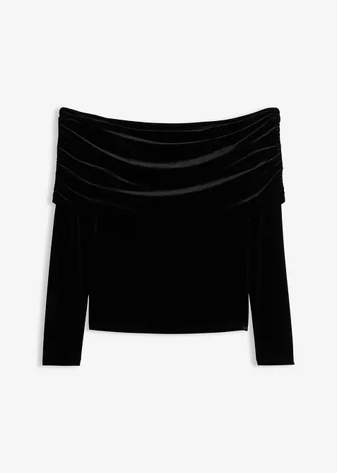 Off shoulder-topp i myk fl&oslash;yel, bonprix