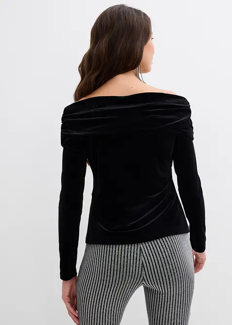 Off shoulder-topp i myk fl&oslash;yel, bonprix
