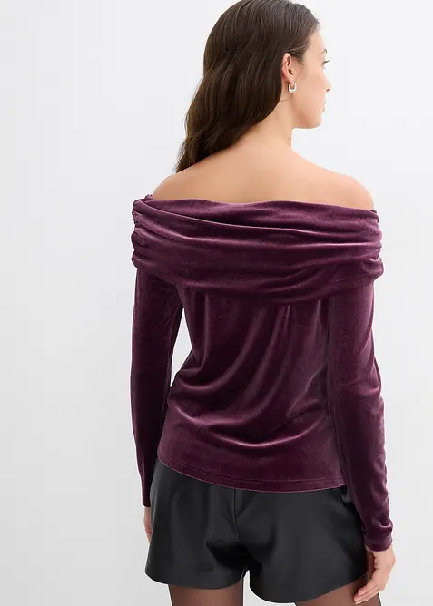 Off shoulder-topp i myk fl&oslash;yel, bonprix