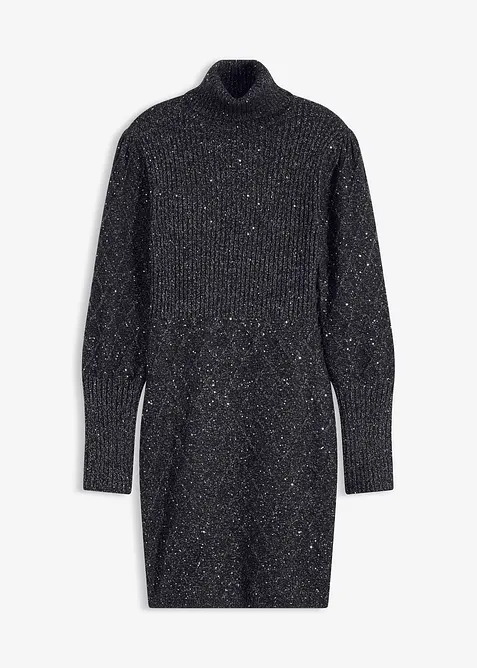 Strikkekjole med paljetter, bonprix