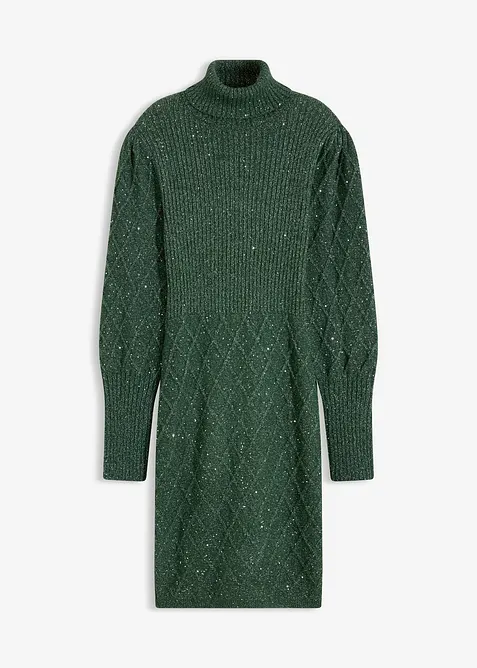Strikkekjole med paljetter, bonprix
