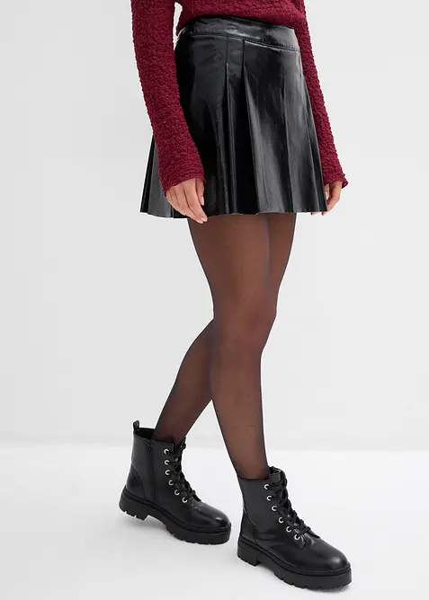 Kort skj&oslash;rt i imitert skinn med motfolder, bonprix